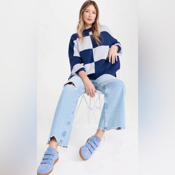 NWT Free People Easy Street Sweater In Blue Print Combo - Picture 3 of 3